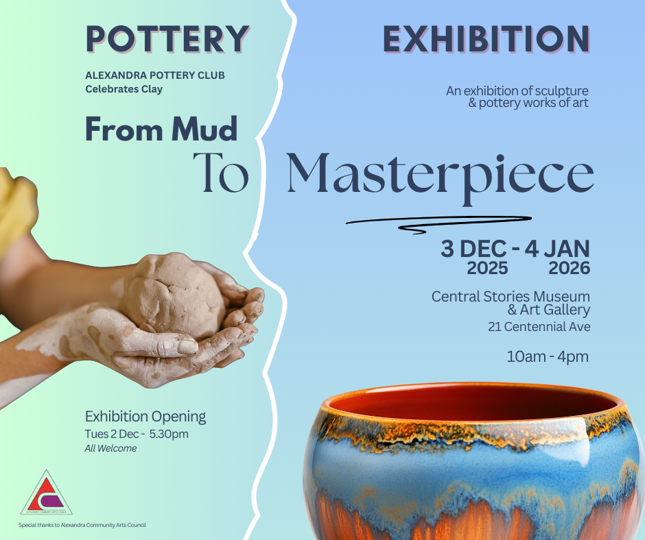 Events banner for Alexandra Pottery Club Exhibition