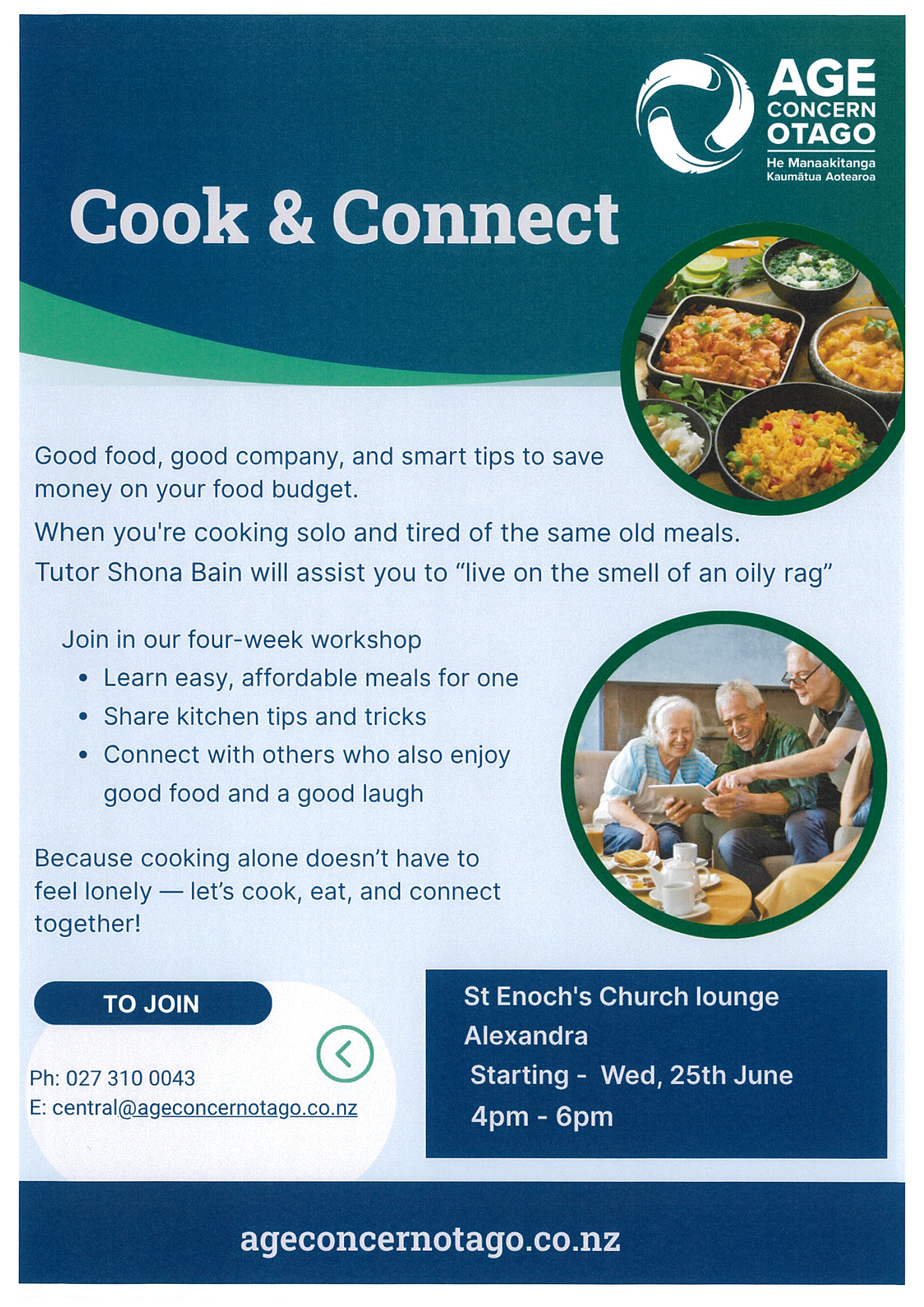 Events banner for Cook & Connect