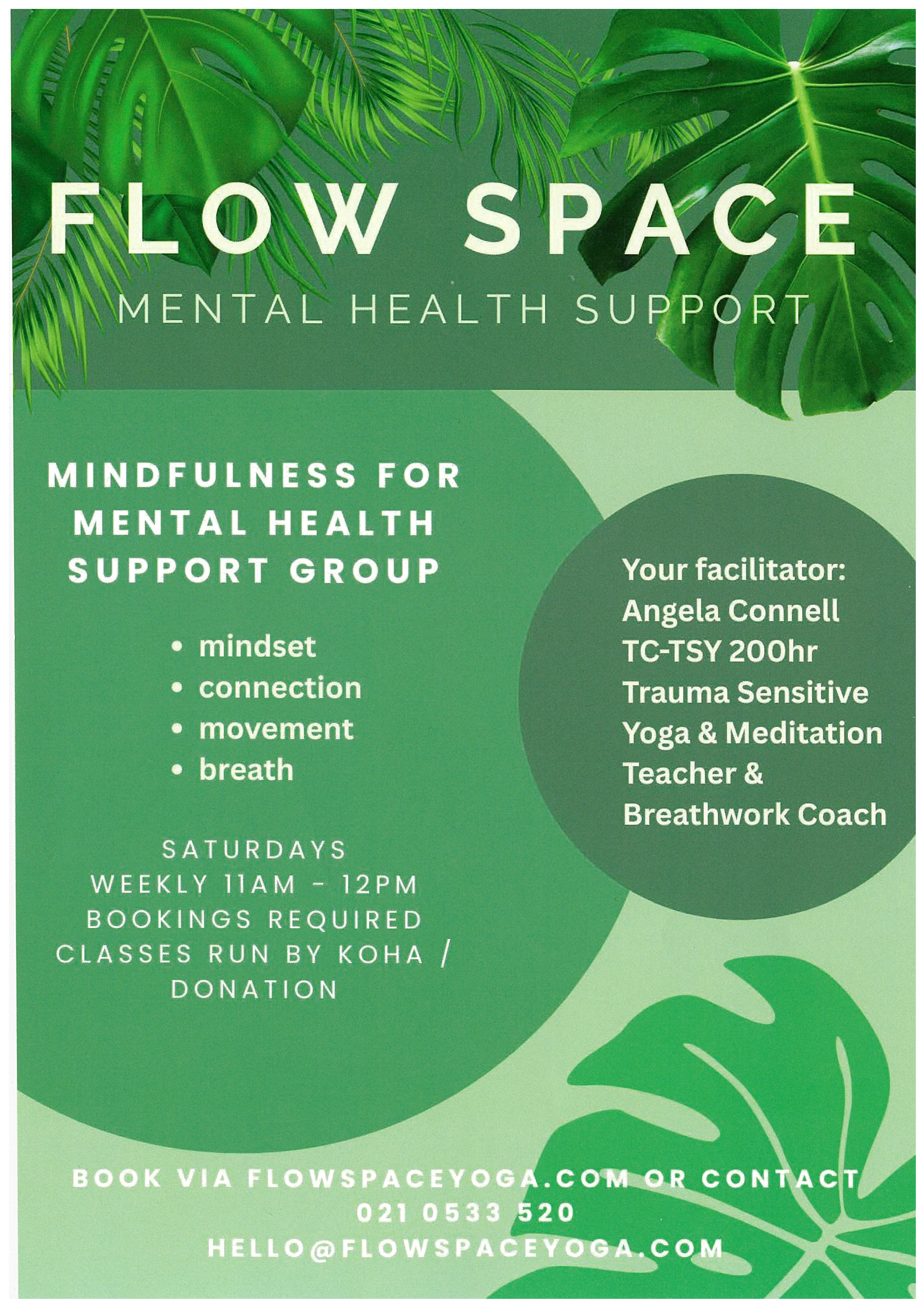 Events banner for Flow Space Mental Health Support