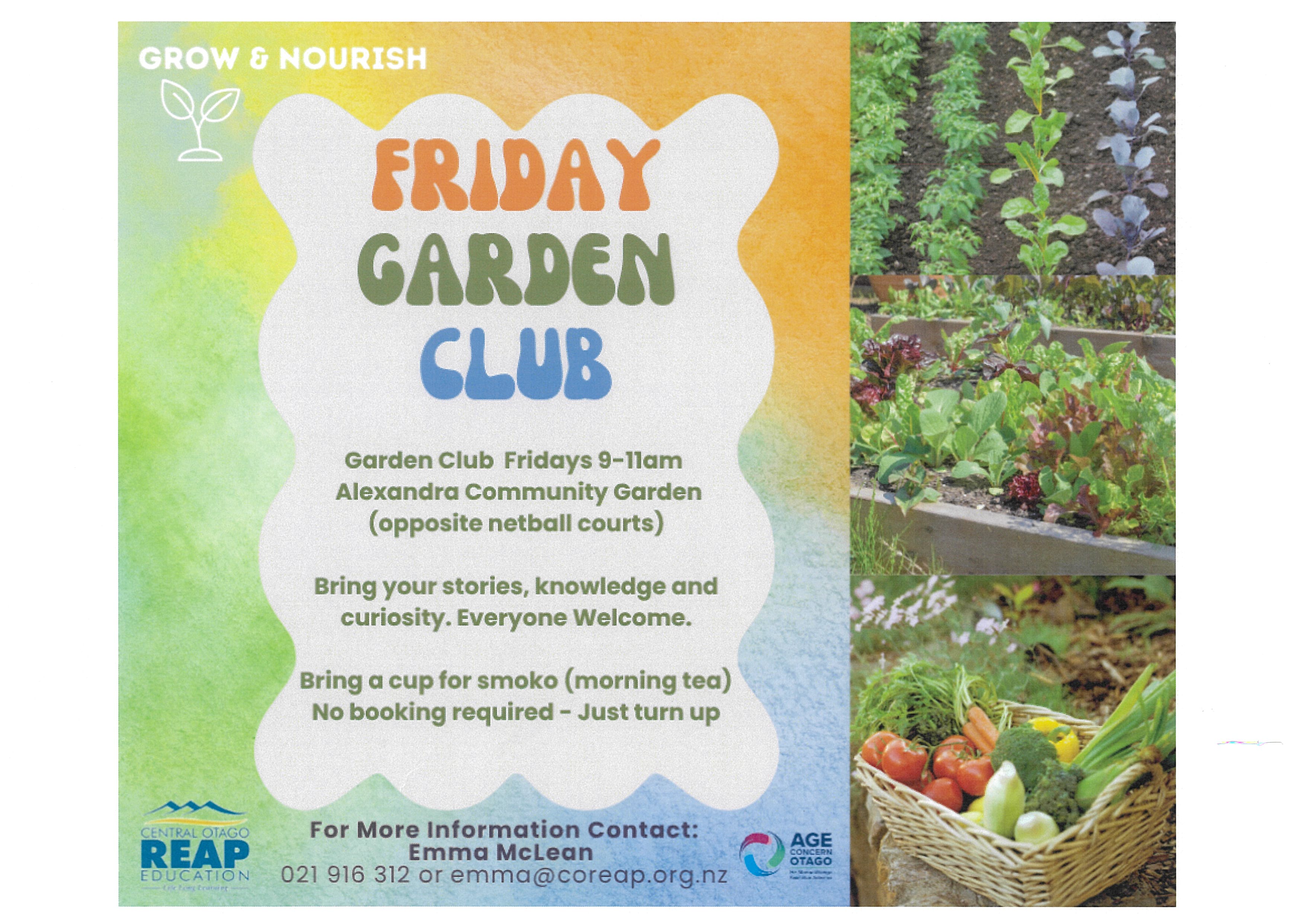 Events banner for Friday Garden Club