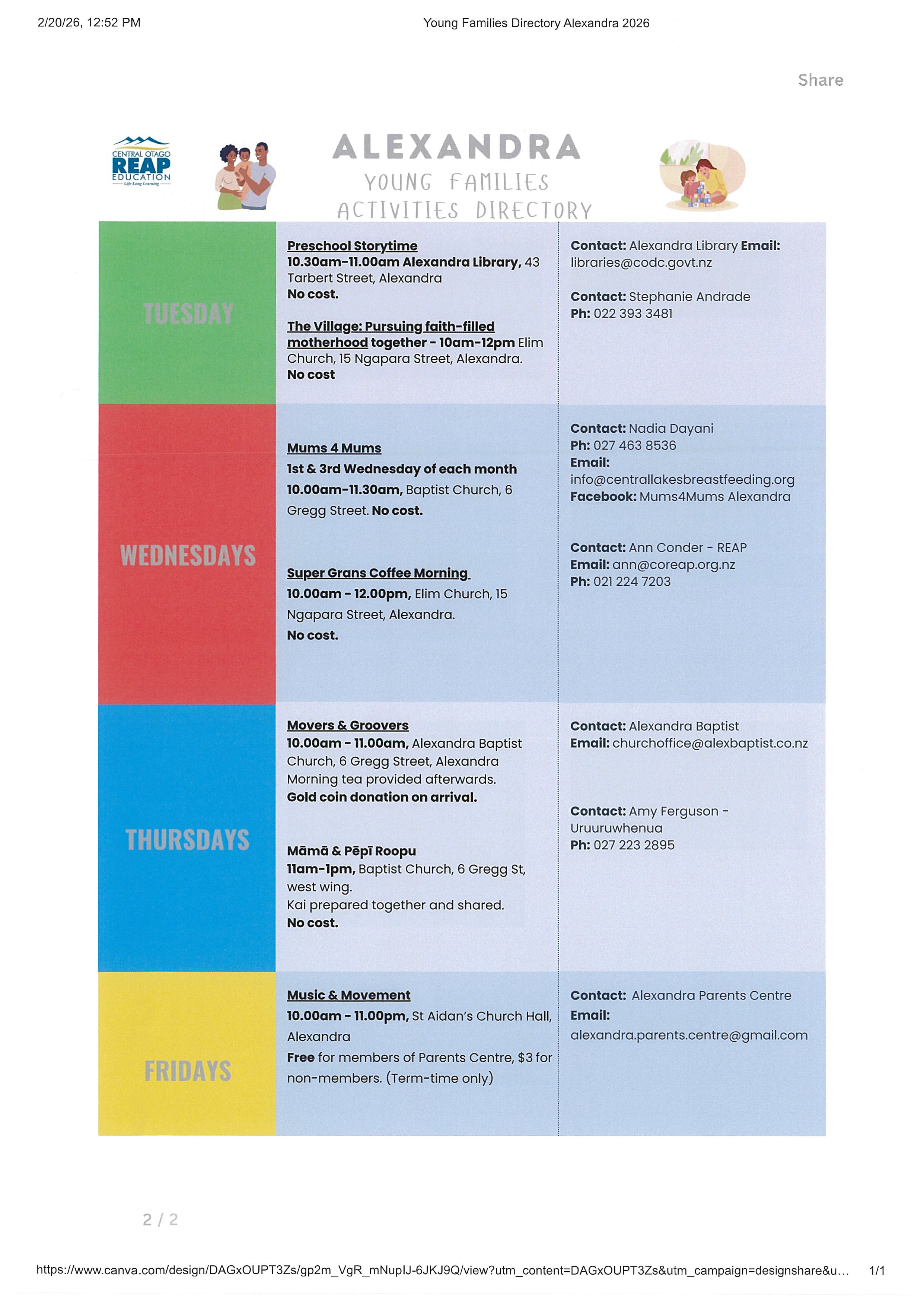 Events banner for Moovers & Groovers