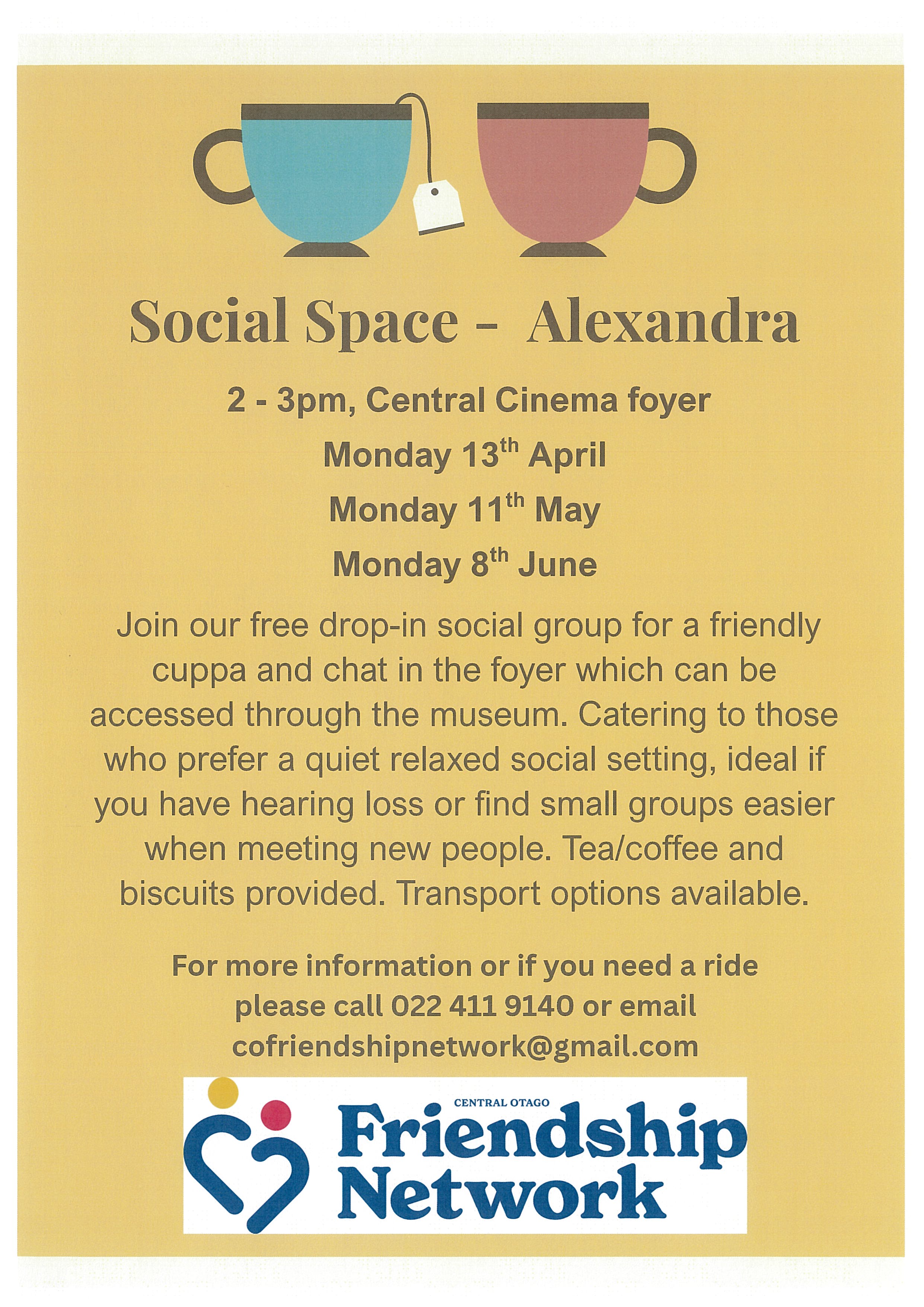 Events banner for Social Space- Alexandra