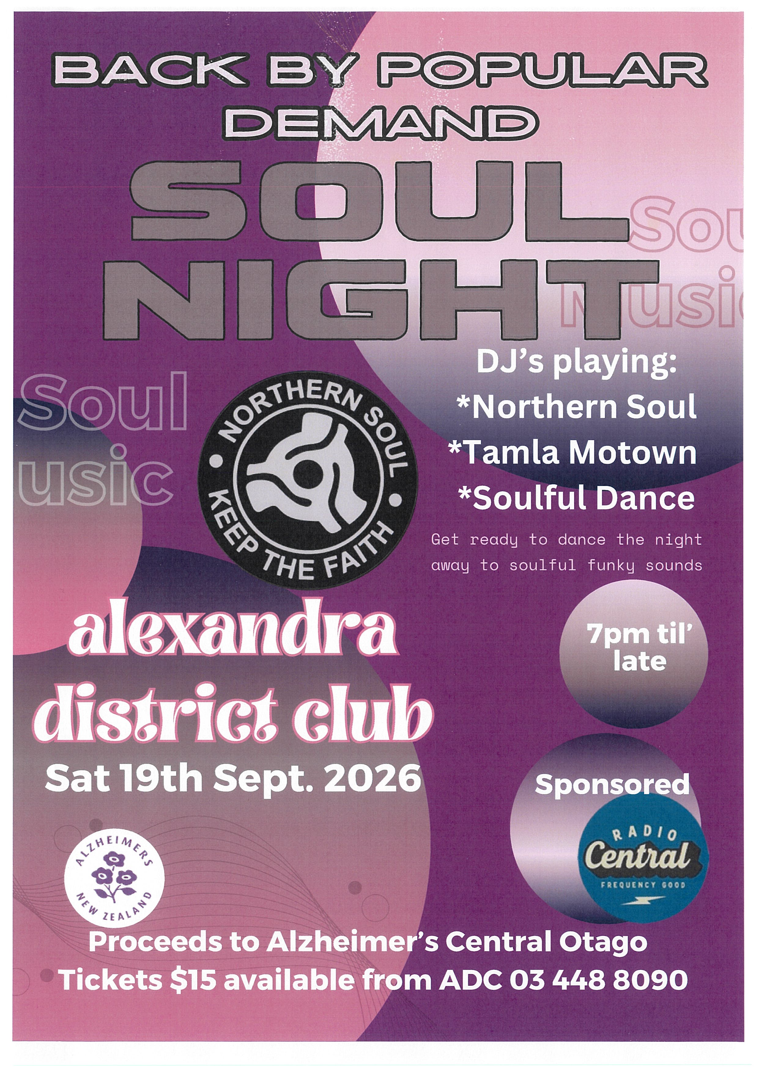 Events banner for Soul Night