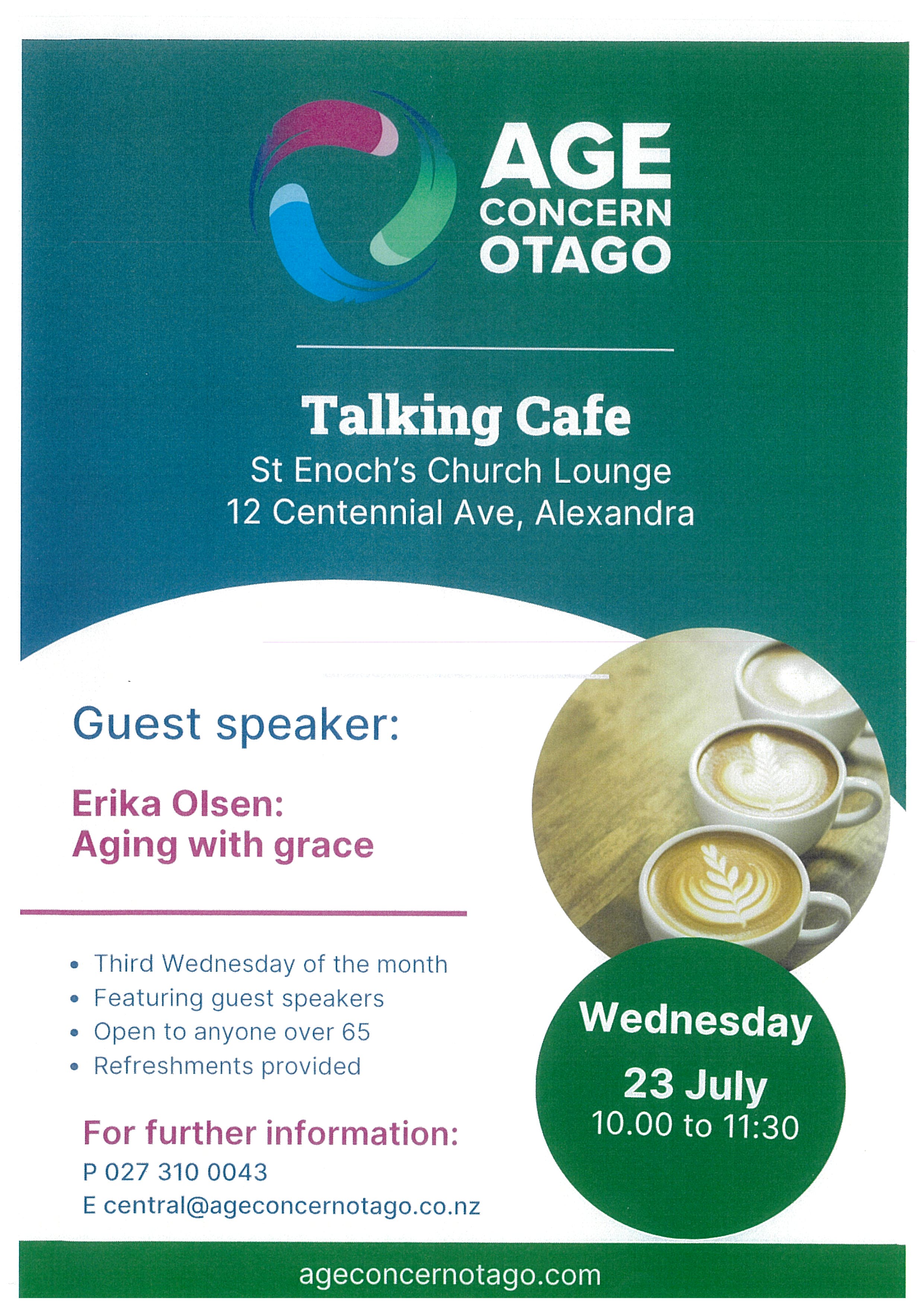 Events banner for Talking Cafe