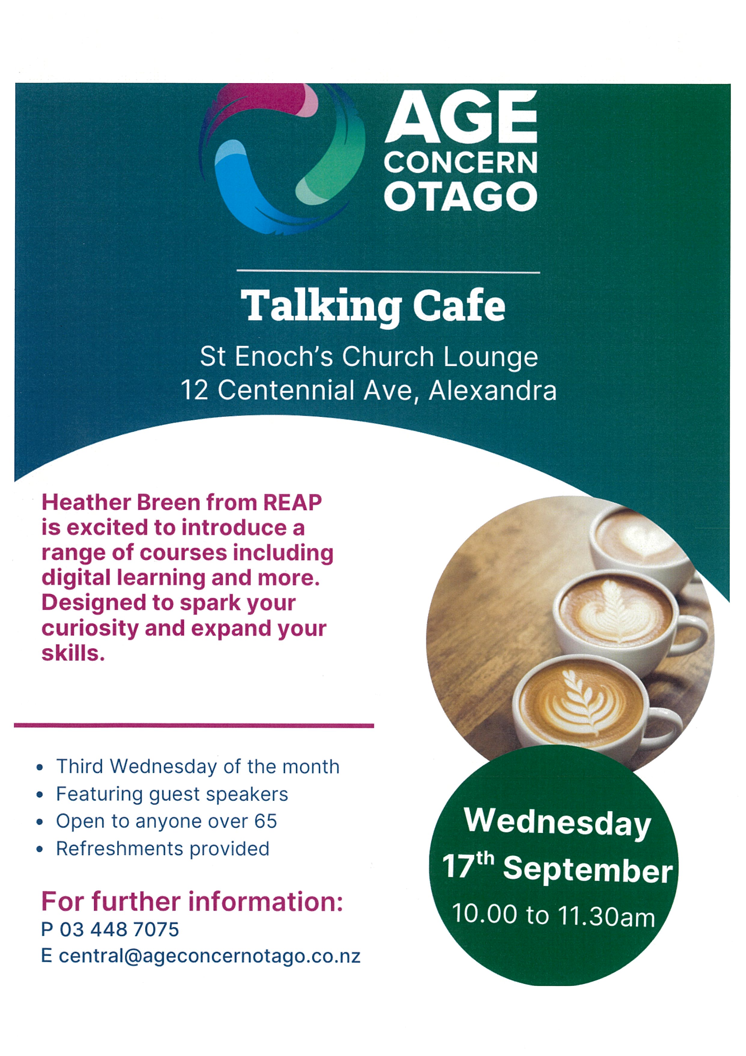 Events banner for Talking Cafe
