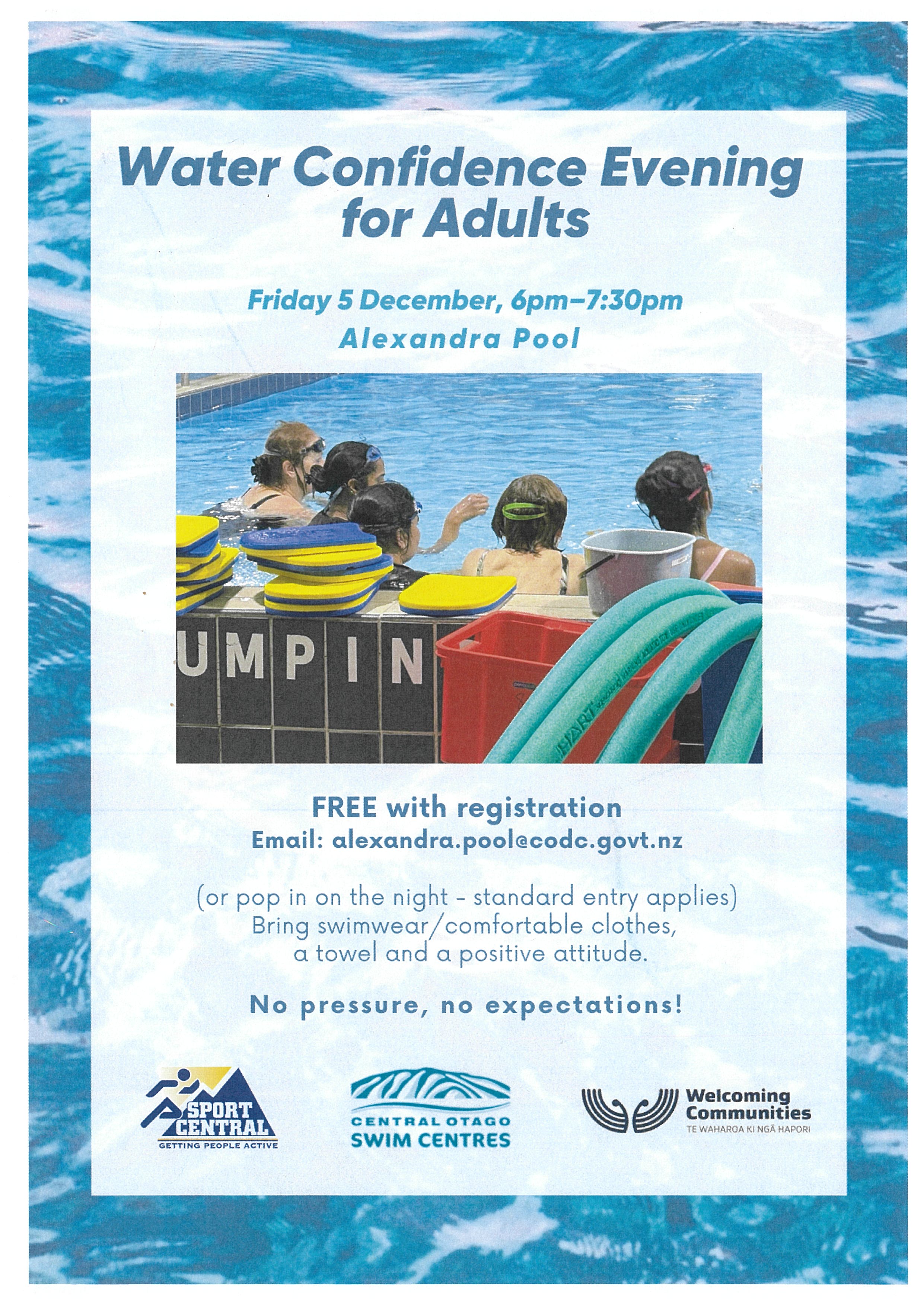 Events banner for Water Confidence Evening for Adults